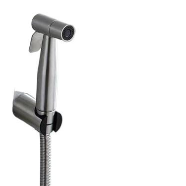 Imagem de Ducha Higiênica Com Registro Torneira Dupla Escovado Banheiro Lavabo(AA-Prata-1.2M)