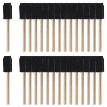 Imagem de 30 pincéis de tinta de espuma, pincel de esponja, pincéis de espuma para pintura pincel de manchas de madeira para artesanato moderno e detalhes de artesanato em madeira