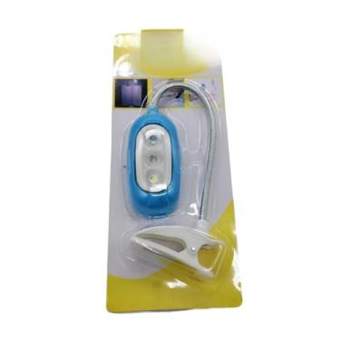 Imagem de Luz de Leitura para Livros, Luminária Flexível com Haste Ajustável e Clipe, Iluminação sem Reflexo para Proteção dos Olhos(3379 AZUL)