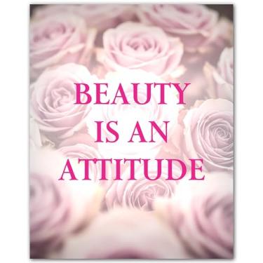 Imagem de Chic Pink Parisian Gallery - Decoração de parede moderna para penteadeira - Arte de parede de maquiagem - Decoração de quarto para meninas adolescentes - Impressão de pôster sem moldura 20 x 25 cm