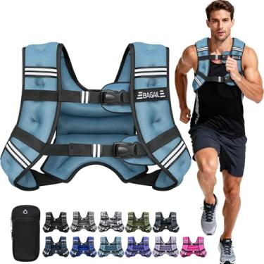 Imagem de BAGAIL Colete ponderado para treinamento de força, tamanho de busto ajustável, bolso conveniente, coletes com peso de areia de ferro, ideal para exercícios de academia, treinamento de ioga e