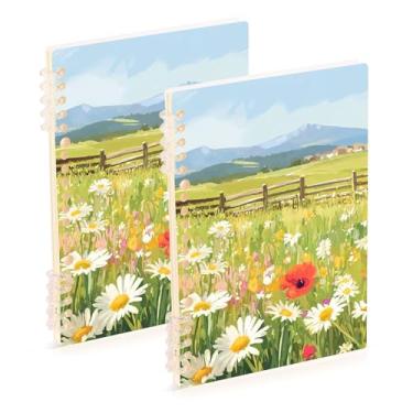 Imagem de Burbuja Cadernos com nome, papel pautado universitário A5 com 60 folhas, fichário para escritório, 2 unidades