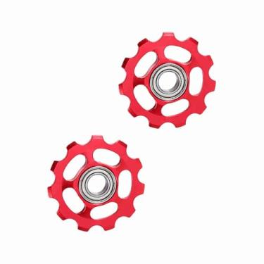 Imagem de Generic Polia de Desviador CNC Leve para Roda de Bicicleta para Mountain Bike 11T Polia Guia para Ciclistas (Vermelho)