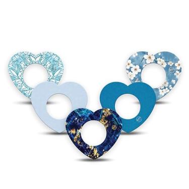 Imagem de ExpressionMed - Adesivos para Libre 2 e Lingo (pacote com 5) – em forma de coração, à prova d'água e à prova de suor, capas de sensor que não desgastam – Fitas de sensor CGM pré-cortadas – (pacote