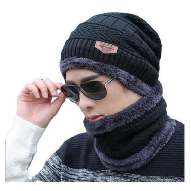 Imagem de 1 Kit Touca De Frio Gorro Forrada E Com Cachecol Gola De Lã - Sports, 