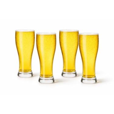 Imagem de Conjunto de 4 copos de cerveja Pilsner – Copos de cerveja artesanais altos clássicos para IPA, Lager e Ales – Vidro sólido para homens e mulheres – Conjunto de copos de barra de 473 ml – Ótimo
