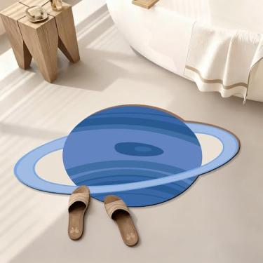 Imagem de Blue Planet Tapete de Banheiro Infantil Tapetes de Banheiro Engraçados Antiderrapantes Tapetes Decorativos Super Absorventes Lavável na Máquina Secagem Rápida Bahtmat para Banheira, Chuveiro, Quarto