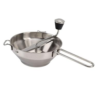Imagem de Cryfokt Moinho de Alimentos Manual de Aço Inoxidável Espremedor de Batatas Fácil de Usar para Comida de bebê, Geléias e Molhos, 3 Placas Intercambiáveis ​​para Moagem Fina, Média e Grossa, Ideal