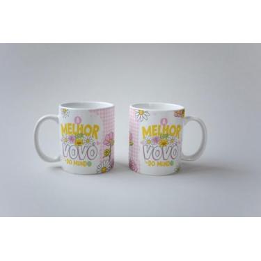 Imagem de Caneca A Melhor Vovó O Melhor Vovô Do Mundo Porcelana 325ml (VOVÓ 2)