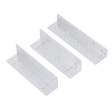 Imagem de aqxreight Fechadura Magnética Elétrica Z L Suporte 180KG Força de Retenção 168mm Liga de Alumínio Conjunto de Suporte de Fechadura Eletromagnética para Porta Interna é Resistente à Deformação do