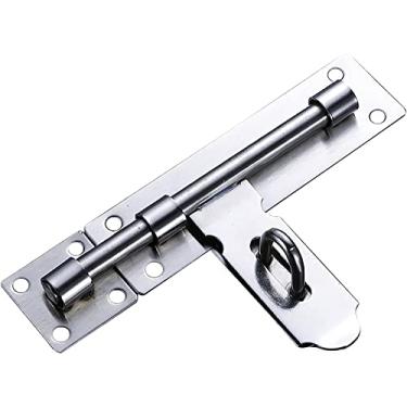 Imagem de Corrente de segurança de porta, trava de porta, trava de aço inoxidável escovado engrossada resistente, trava deslizante com orifício de cadeado, trava de trava de parafuso de barril