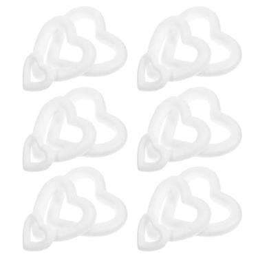 Imagem de TOYANDONA Conjunto de 18 Corações de Espuma de Poliestireno: Guirlanda de Corações Branca para Artesanato Diy, Ideal para O Dia Namorados, Natal, Casamentos E Decoração de Casa (5/4/2 Polegadas)