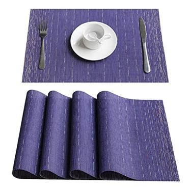 Imagem de Jogo americano de PVC para jogo de mesa xadrez tapete de mesa guardanapo em acessórios de cozinha copo tapete de vinho almofada de porta-copos (cor: D, tamanho: conjunto de 4)