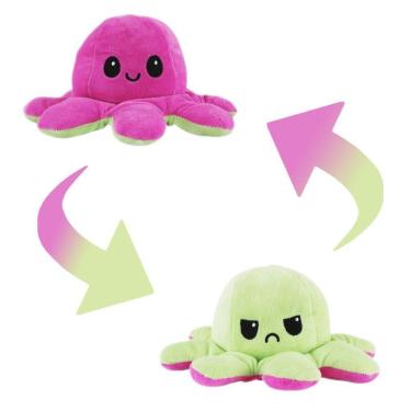 Imagem de Polvo Reversível Humor Tiktok Pelúcia Dupla Face E Emoções