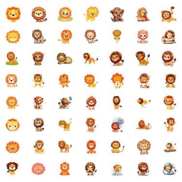 Imagem de Adesivos Lion Animal à prova d'água, vinil, grafite, 55 unidades - yiw