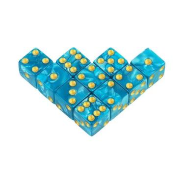 Imagem de Conjunto De Dados De Acrílico Marmorizado De 16mm Com 6 Lados Para Jog