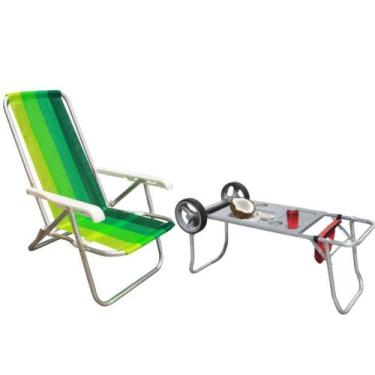 Imagem de Kit Cadeira de praia dobrável CAD0641 + Carrinho Mesa CAR0649 - Botafo