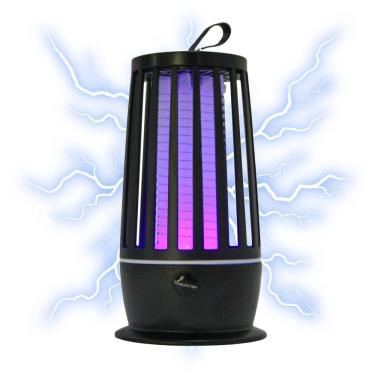 Imagem de Repelente Mini Armadilha Eletrica Mata Mosquitos Pernilongos Silencioso Abajur Led Uv Usb - Preto