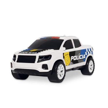 Imagem de Carrinho brinquedo pickup polícia samba toys +3 branca