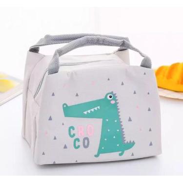 Imagem de Bolsa Térmica Isolamento Térmico Desenho Crocodilo Jacaré Branca - DCX
