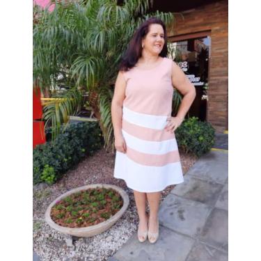 Imagem de Vestido Rosa com Branco - Via Soreto