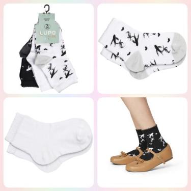 Imagem de Kit com 3 Pares de Meia Infantil Cano Médio Lupo 2680-089, 0921, 04 - 