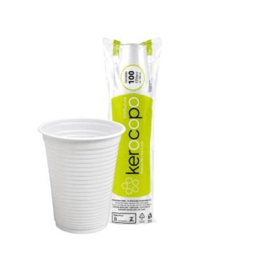Imagem de Copo De Plástico Branco 300ml Com 100 Unidades Kerocopo