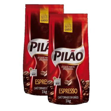 Imagem de kit 2 Café Torrado em Grãos Espresso Pilão Pouch 1kg