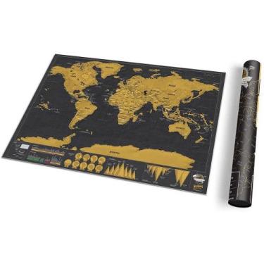 Imagem de Mapa Mundi Para Raspar Mapa Do Mundo Grande 80 X 60 Cm - YAAY