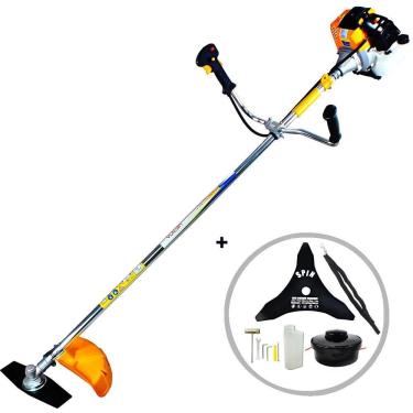 Imagem de Roçadeira Profissional Vulcan VR430S 2T 43CC 1,7HP Robusta e Resistente com Lâmina Extra de 3 Pontas Furo 25mm Tamanho 300mm Espessura 2,9mm