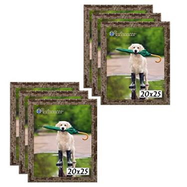 Imagem de Kit 6 Porta Retrato Molduras 20x25 Marrom