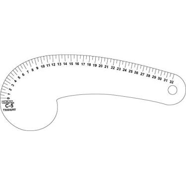 Imagem de Régua para Modelagem em PAI Branco 3 mm – Trident, C-5, Branco Espessura 30, 5 x12 cm