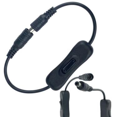 Imagem de Cabo Extensor P4 Macho + P4 Femea Botao Liga E Desliga 20cm - Pci Leds