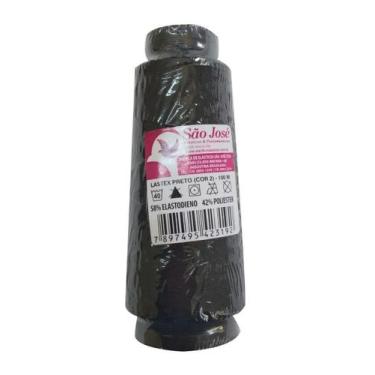 Imagem de Cone Lastex Fio Elastico Para Mega Hair 100Mt Preto - Sao Jose
