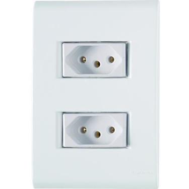 Imagem de Conjunto Tomada Dupla 10A Branco 4X2 - Tramontina Liz