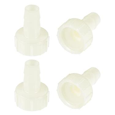 Imagem de uxcell Acoplador de encaixe de mangueira ABS, 10 mm Barb x G1/2 adaptador de tubo de rosca fêmea, branco, 4 peças
