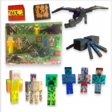 Imagem de Brinquedo Kit 10 Minecraft Ender Dragon Personagens Minecraft Bonecos 