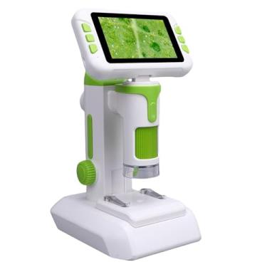 Imagem de Asixxsix Microscópio para Crianças, Microscópios Digitais de Bolso de 1080p HD 1600x Com Tela de 4 Polegadas e Luz LED, Portátil Recarregável Portátil Microscópio Educacional Science Toy (Verde)