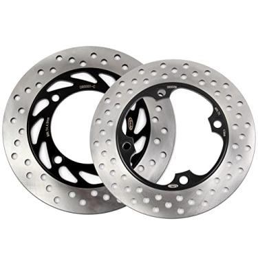 Imagem de Arashi Discos de freio dianteiros traseiros rotores para Honda Foresight 250 2001-2007, acessórios de substituição de motocicleta prata