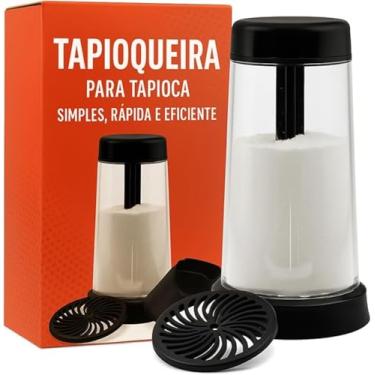 Imagem de Tapioqueira Para Tapioca, Conjunto de Dispensadores de Massa com Tampa, Simples e Eficiente, Recipiente Transparente com Base Preta