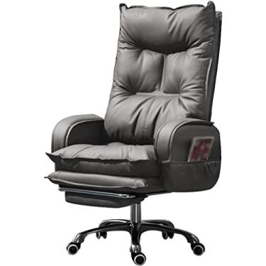 Imagem de Cadeira executiva executiva com descanso para os pés cadeira executiva com armazenamento lateral, cadeira giratória reclinável, cadeira ergonômica para escritório em casa, fácil de instalar