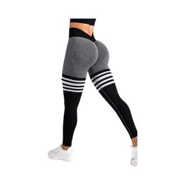 Imagem de Calças De Yoga Femininas Com Efeito Levanta Bumbum E Costura Em V Nas 