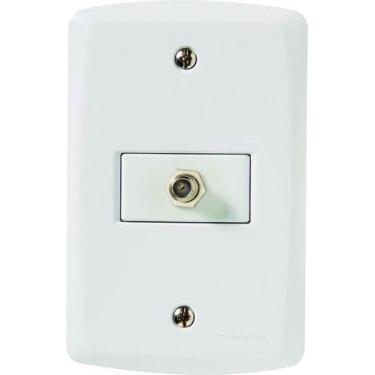 Imagem de Conjunto 4x2 com 1 Tomada TV/SAT Coaxial Tramontina Lux2 Branco