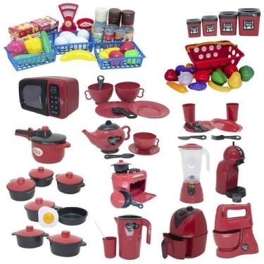 Imagem de Cozinha Completo Brinquedo Mercado Jogo Panela Air Fryer 86P - Altimar