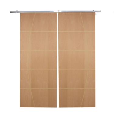 Imagem de Porta Dupla De Correr P- Verniz Frisada F01 - 210x120