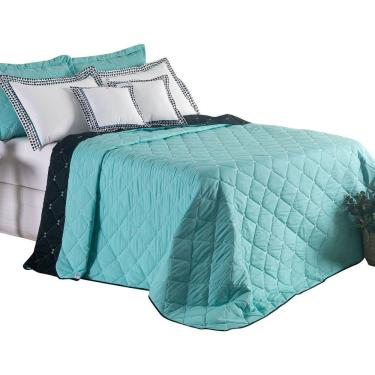 Imagem de Kit Cobre Leito Dupla Face Casal Queen Bordado Renove Hipercal 400 Fios verd