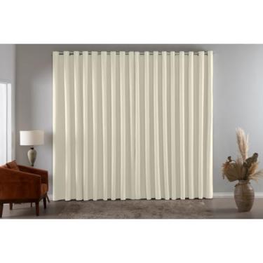 Imagem de Cortina Blackout Quarto 4 00x2 70 Tecido Premium Impermeável E Antirruído Para Dormir Melhor(PALHA,2,80 X 2,30)