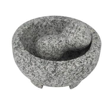 Imagem de IMUSA Moedor de especiarias Molcajete de granito dos EUA, 15 cm, cinza