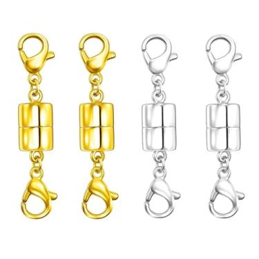 Imagem de Colar de lagosta duplo, fechos e fechos de segurança, conversores de joias de ouro e prata 14K para pulseiras, extensor de corrente