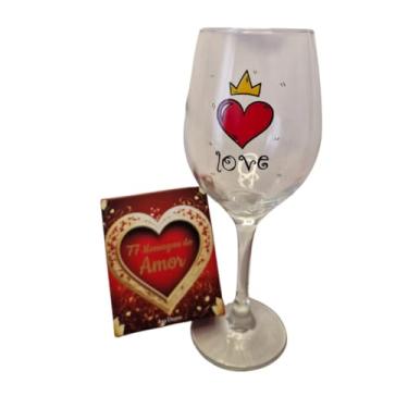 Imagem de Kit Box do Amor + Taça de Vidro Vinho Casal Namorados
